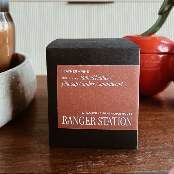 NIB Ranger Station 8.5oz Leather + Pine Candle - Picture 2 of 9